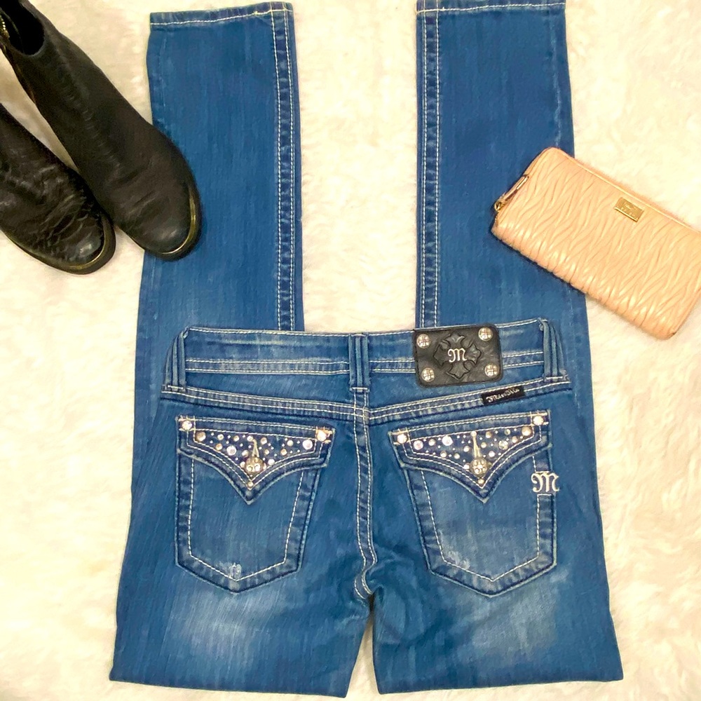 Miss Me skinny medium wash jeans 27 *EUC*